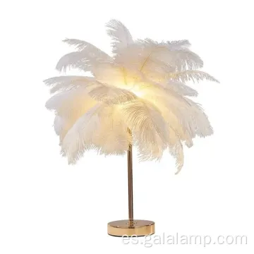 Elegante lámpara LED de plumas de avestruz para habitaciones modernas